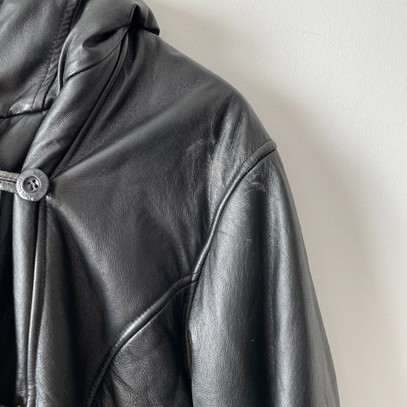 Wilsons Leather Faux Fur Hooded Vintage Jacket Sz 1X - Picture 5 of 11